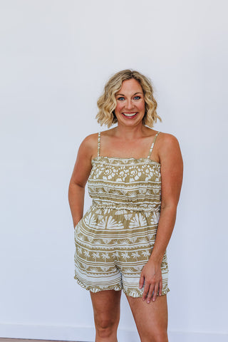 Micah Abstract Romper - Twill