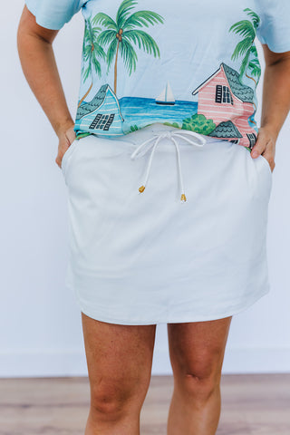 Solid White Skort