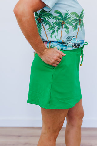 Solid Green Skort