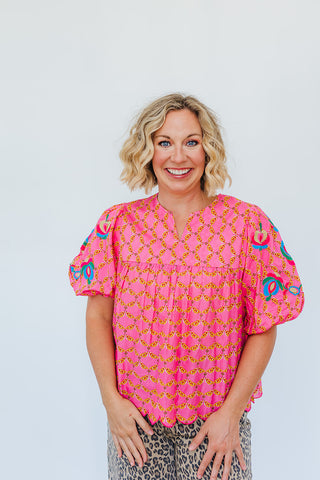 Poppie Top - Pink Multi