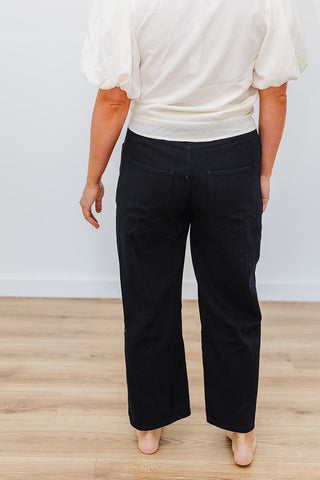 Peggy Patch Barrel Pants - Black