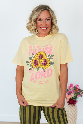 Praise The Lord Tee - Butter Yellow