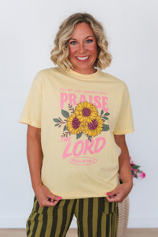Praise The Lord Tee - Butter Yellow