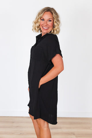 Solid Stunner Dress - Black