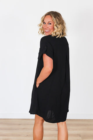 Solid Stunner Dress - Black