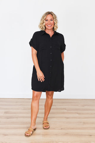 Solid Stunner Dress - Black