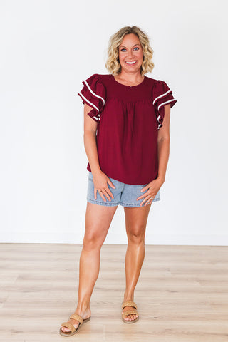 Bleacher Babe Top - Garnet