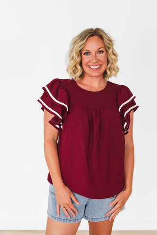 Bleacher Babe Top - Garnet