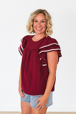 Bleacher Babe Top - Garnet