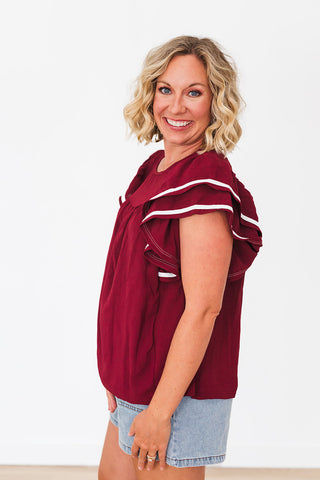 Bleacher Babe Top - Garnet
