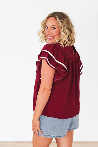 Bleacher Babe Top - Garnet
