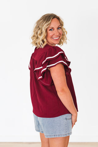 Bleacher Babe Top - Garnet