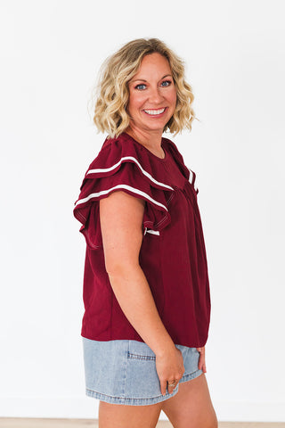 Bleacher Babe Top - Garnet