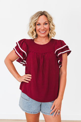 Bleacher Babe Top - Garnet