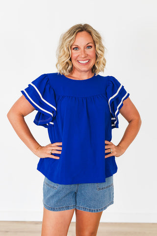 Bleacher Babe Top - Royal Blue