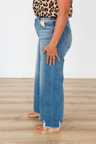 Hello High Rise Crop Wide Step Hem Jeans