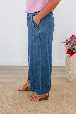 Sassy Scalloped Pants - Denim