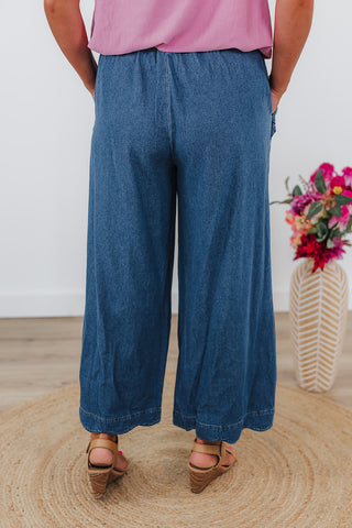 Sassy Scalloped Pants - Denim
