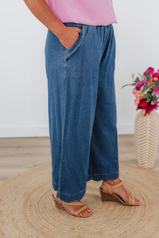 Sassy Scalloped Pants - Denim