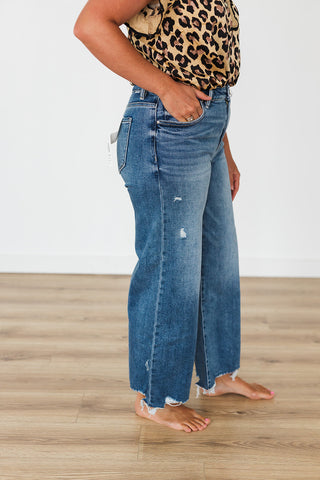 Hello High Rise Crop Wide Leg Jean