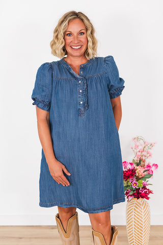 Living Free Denim Dress - Medium Wash
