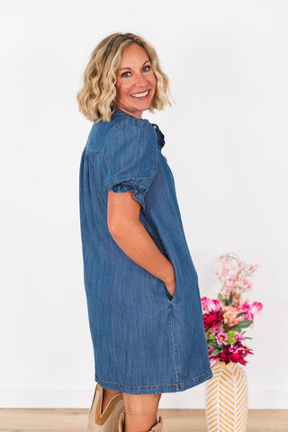 Living Free Denim Dress - Medium Wash