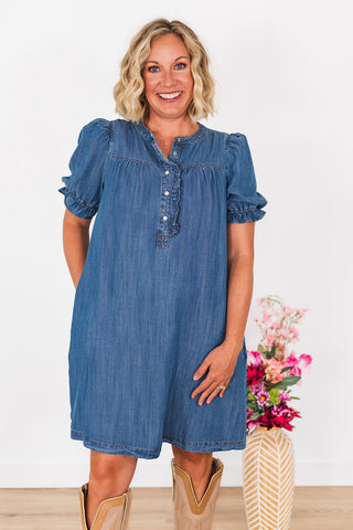 Living Free Denim Dress - Medium Wash