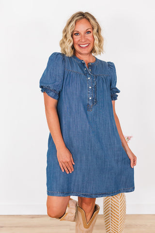 Living Free Denim Dress - Medium Wash