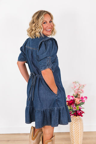 Lock 'Em Down Denim Dress