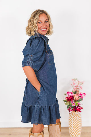 Lock 'Em Down Denim Dress