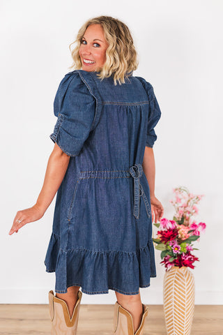 Lock 'Em Down Denim Dress
