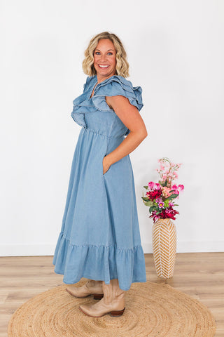 Daydreaming In Denim Dress - Light Wash
