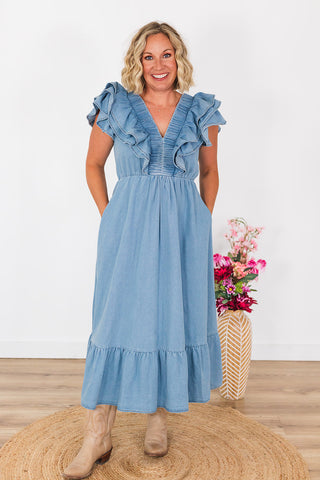 Daydreaming In Denim Dress - Light Wash