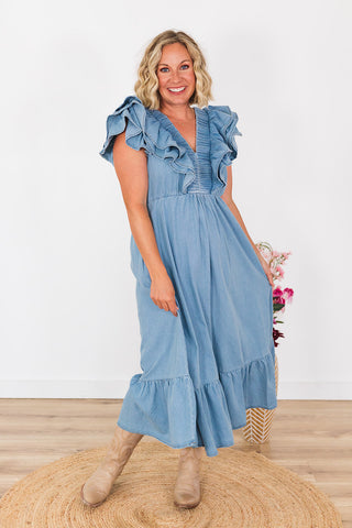 Daydreaming In Denim Dress - Light Wash
