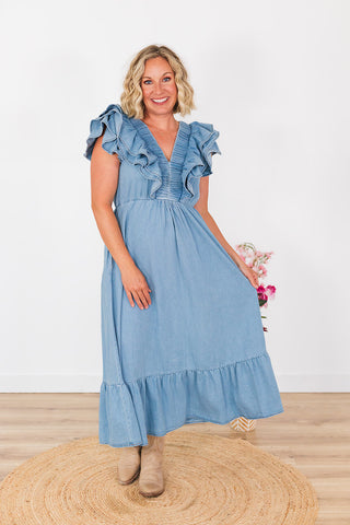 Daydreaming In Denim Dress - Light Wash