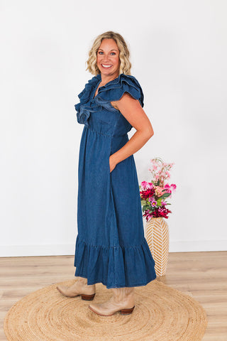 Daydreaming In Denim Dress - Dark Wash