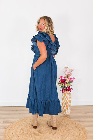 Daydreaming In Denim Dress - Dark Wash