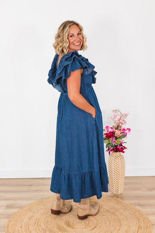 Daydreaming In Denim Dress - Dark Wash