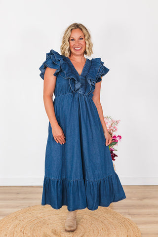 Daydreaming In Denim Dress - Dark Wash