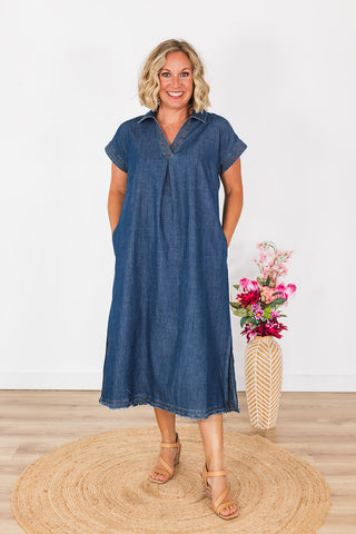 Hey There Delilah Denim Dress - Medium Wash