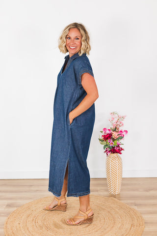 Hey There Delilah Denim Dress - Medium Wash