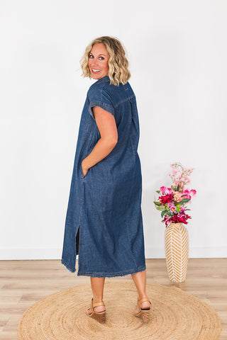 Hey There Delilah Denim Dress - Medium Wash