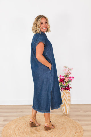 Hey There Delilah Denim Dress - Medium Wash