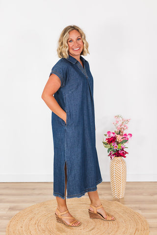 Hey There Delilah Denim Dress - Medium Wash