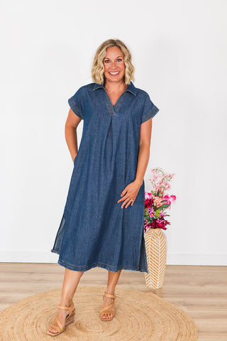 Hey There Delilah Denim Dress - Medium Wash