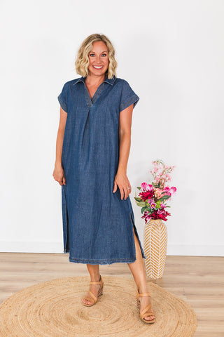 Hey There Delilah Denim Dress - Medium Wash