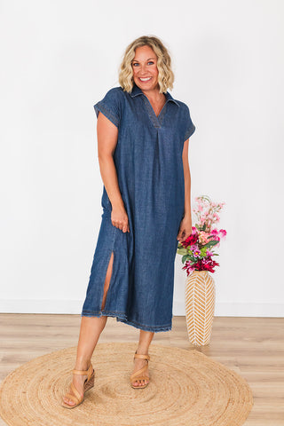 Hey There Delilah Denim Dress - Medium Wash