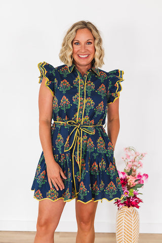 Easy On The Eyes Dress - Navy