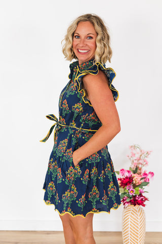 Easy On The Eyes Dress - Navy