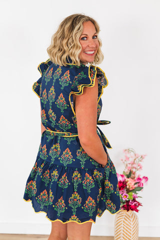 Easy On The Eyes Dress - Navy